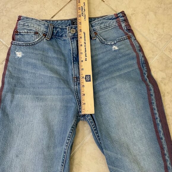 Abercrombie Annie Jeans Womens 2/26 distressed Girlfriend High Rise Side stripe - Picture 3 of 13